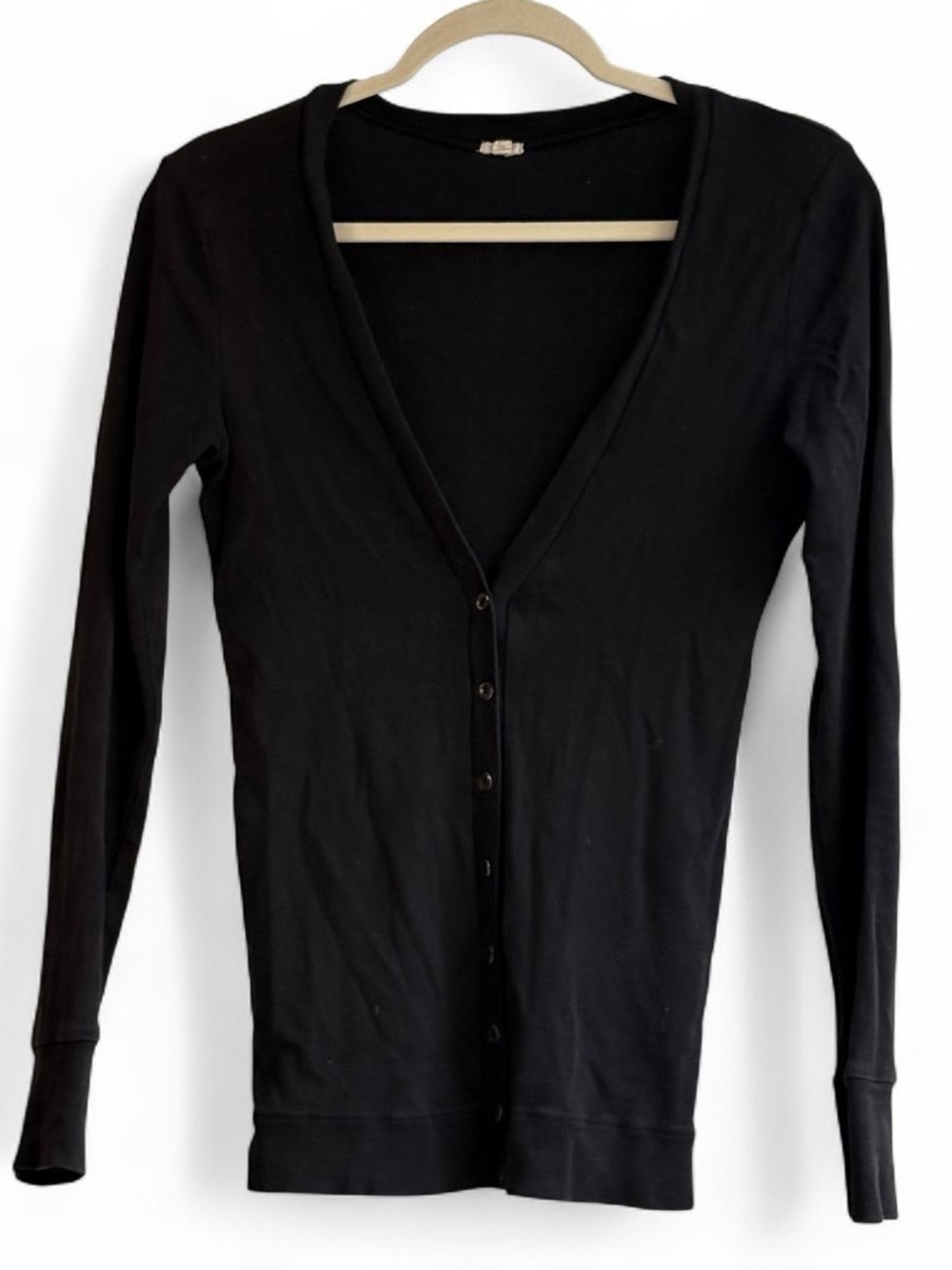 J. Crew 100% Cotton Black Lightweight Button Up Cardigan Sweater Size XS